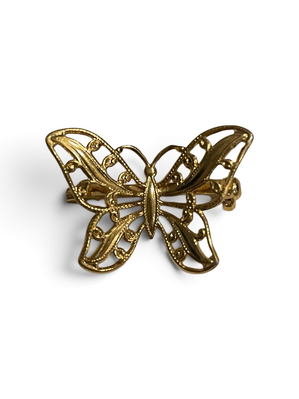 Vintage Napier Gold Tone Openwork Butterfly Brooch